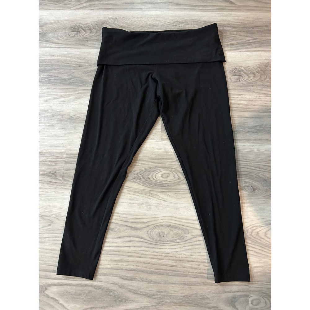 Victoria's Secret Womens Foldover Waist Rhinestone Logo Leggings XL Black